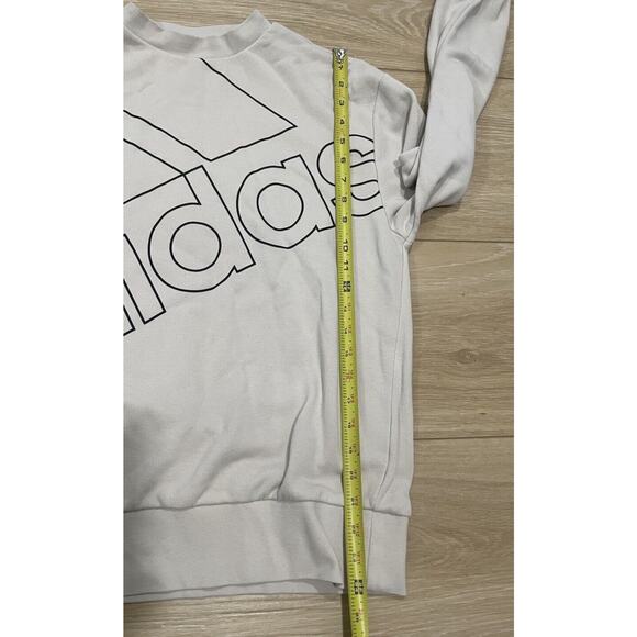 Adidas Crew Neck Sweatshirt Large Logo Women’s XS White Cream Three Stripes 19 - Picture 9 of 9
